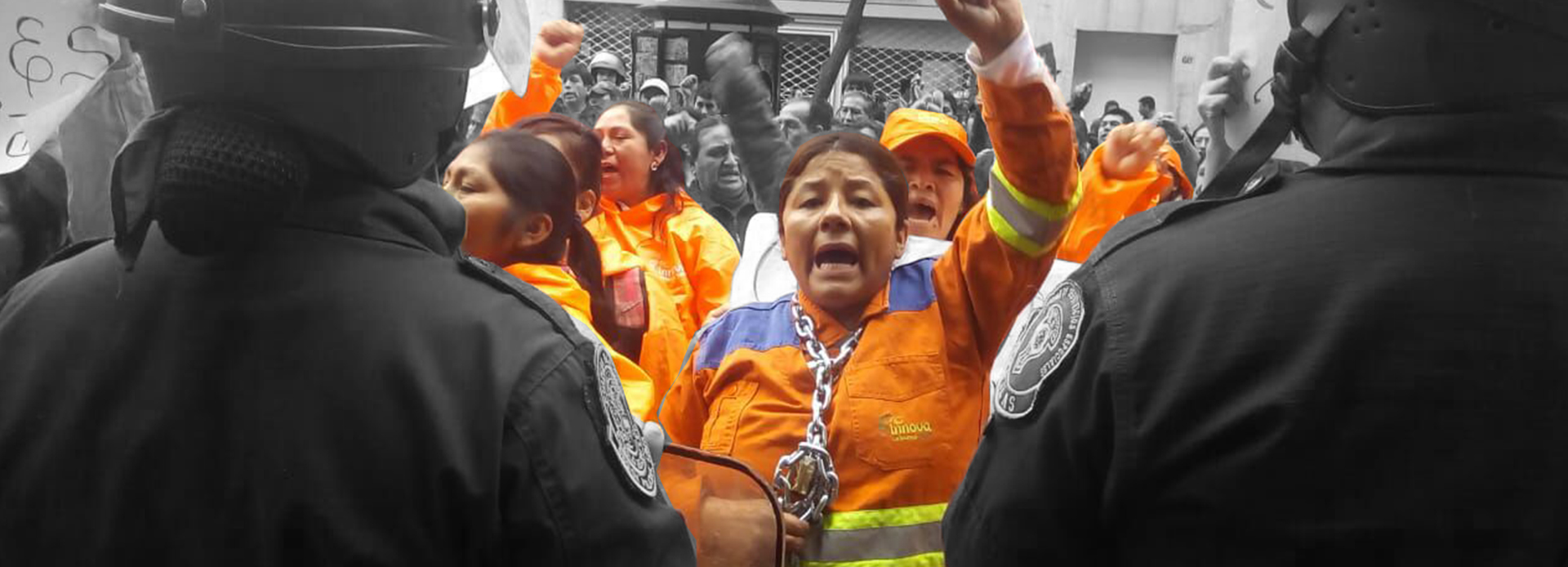 Lucha de los obreros de la limpieza en lima 